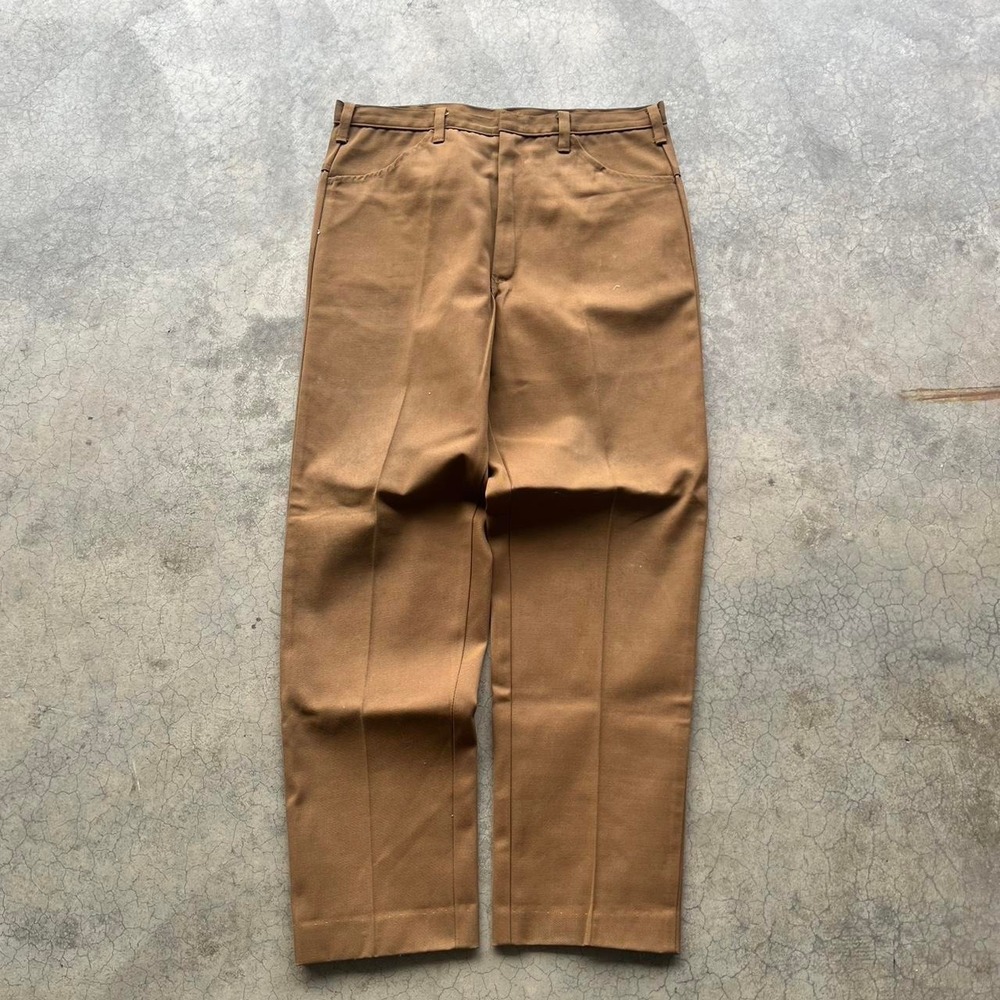 Vintage 70s/80s brown trouser pants Waldes zipper 32" waist